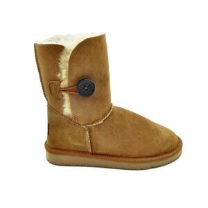 Burlee Women's Sheepskin Boot Mid Bottom Chestnut